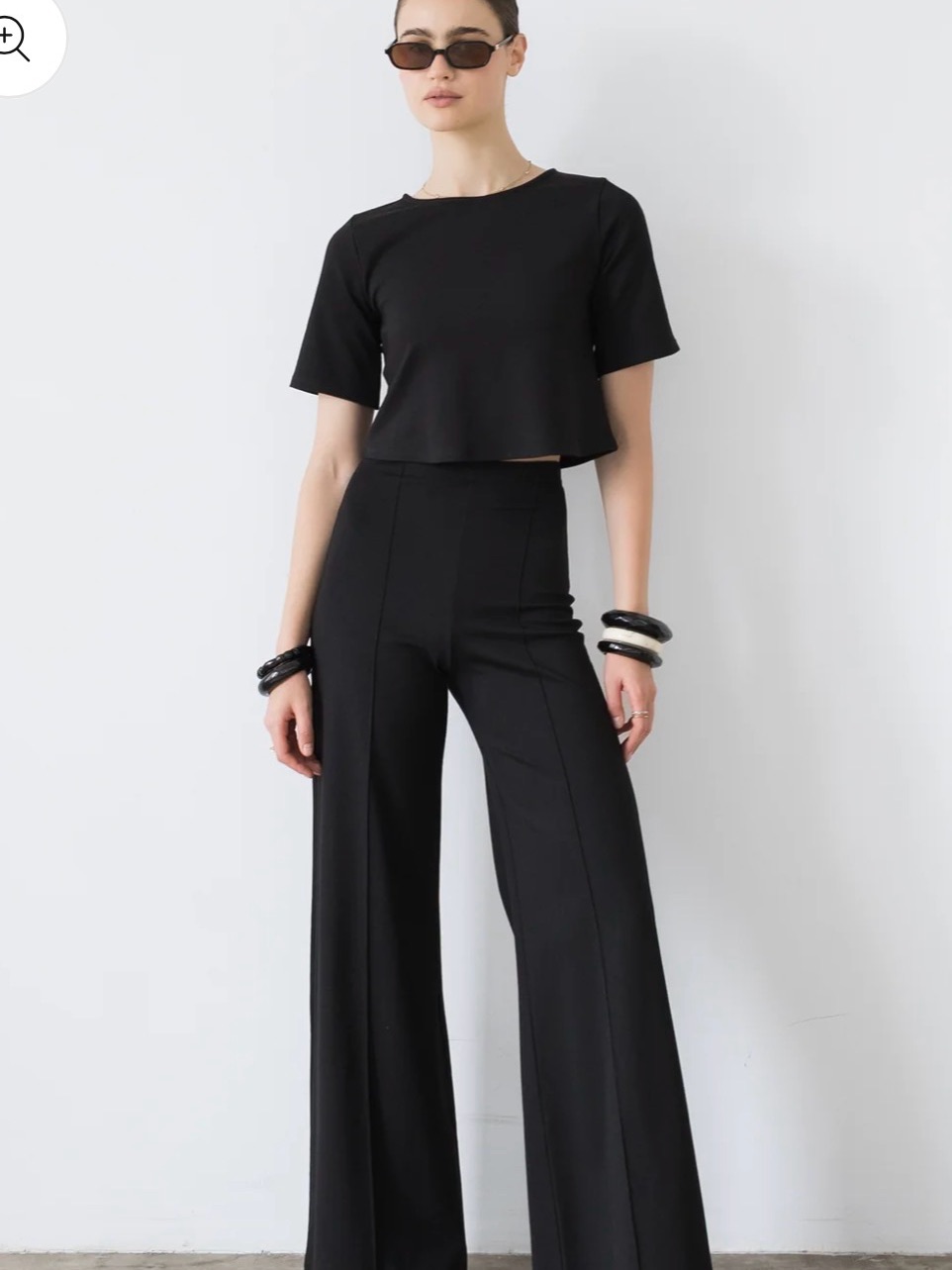 Ripley Rader - Black Ponte Shirt & Ponte Knit Wide Peg Pant - Both Included
